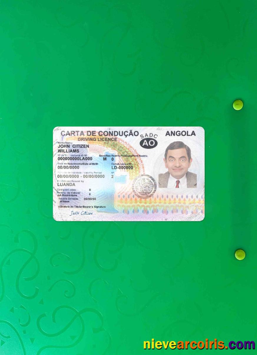 Angola driving license 2018-2028 photolook